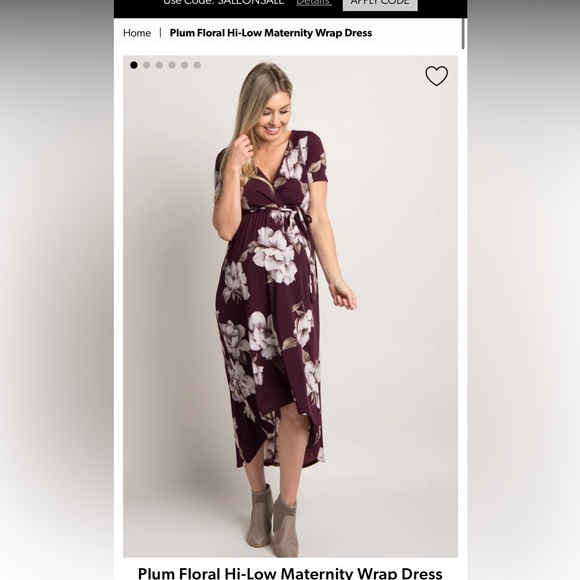 Pinkblush Dresses & Skirts - Pink Blush pinkblush Plum Floral Hi-Low Maternity Wrap Dress purple size s nwt